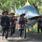 Karnaval Budaya memeriahkan HUT ke-80 Kemerdekaan RI di Tanjunglesung, Pandeglang.