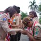 Bupati Serang Ratu Zakiyah saat peringatan Hari Pramuka ke-64 tahun 2025 di halaman Pendopo.