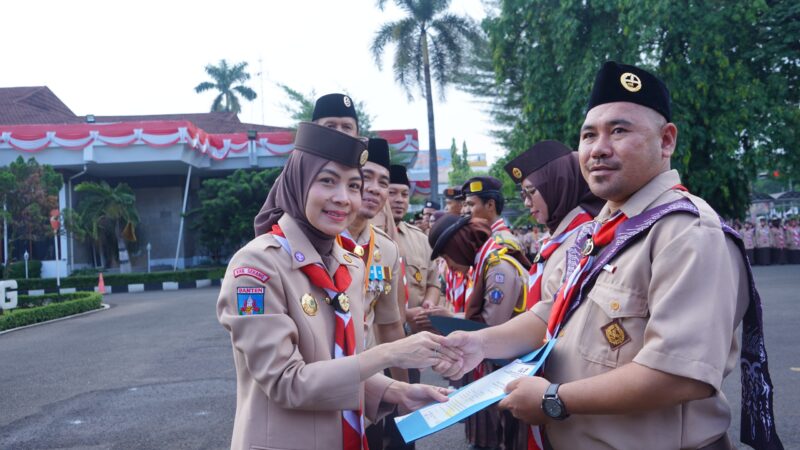 Bupati Serang Ratu Zakiyah di hari Pramuka ke-64 tahun 2025, Senin 25 Agustus 2025.