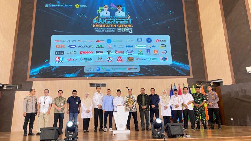 Disnakertrans Kabupaten Serang sukses menggelar kegaitan Naker Fest Kabupaten Serang Tahun 2025, di Untirta, Rabu, 27 Agustus 2025.
