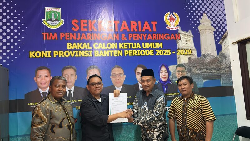 H. Abdul Salam Salim resmi mendaftar sebagai bakal calon Ketua KONI Banten masa bakti 2025–2029. 